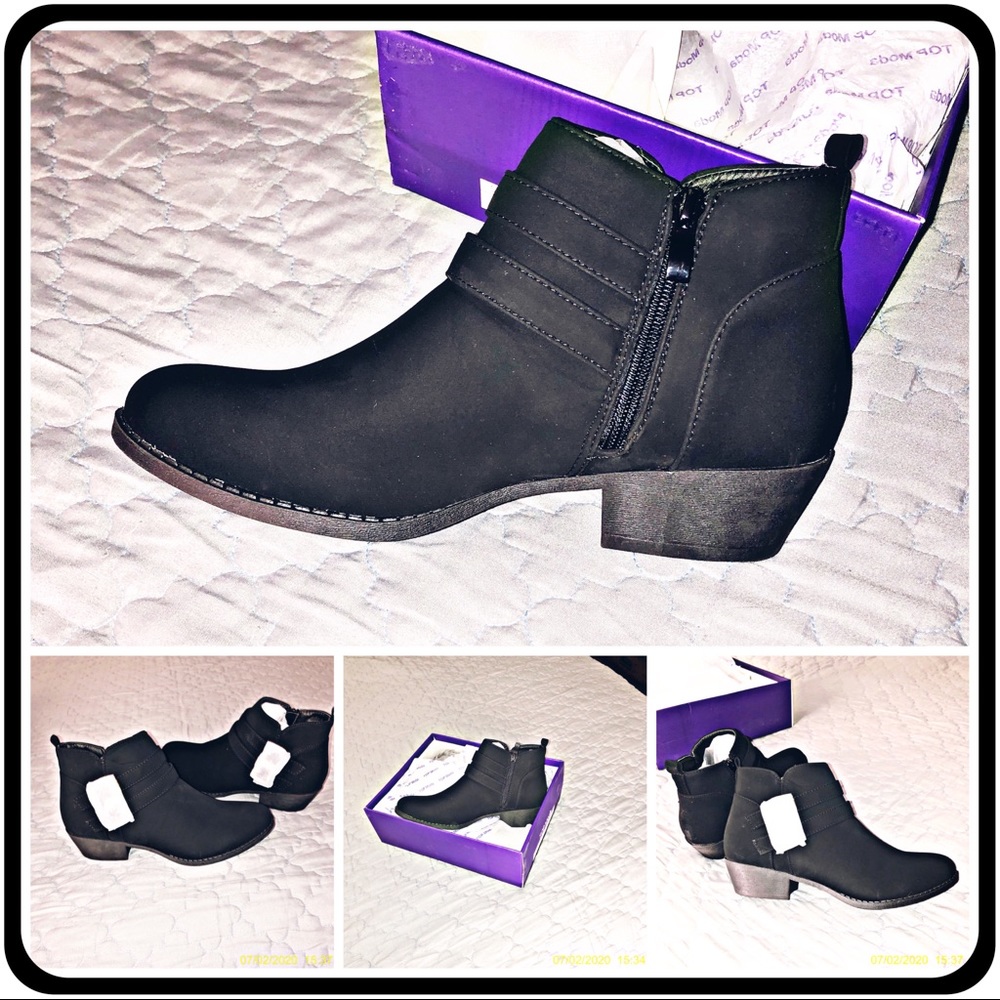 Black faux suede Boots